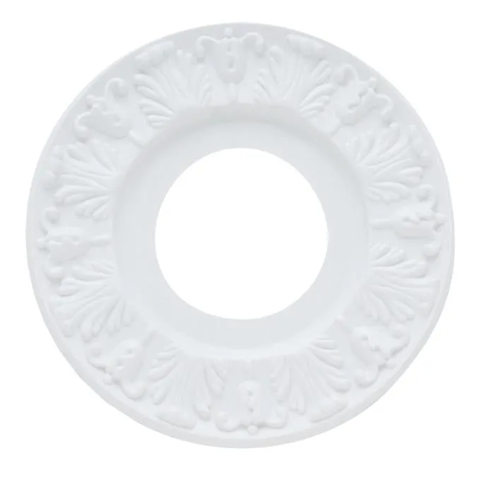 10-Inch Victorian Plastic Medallion, White Finish