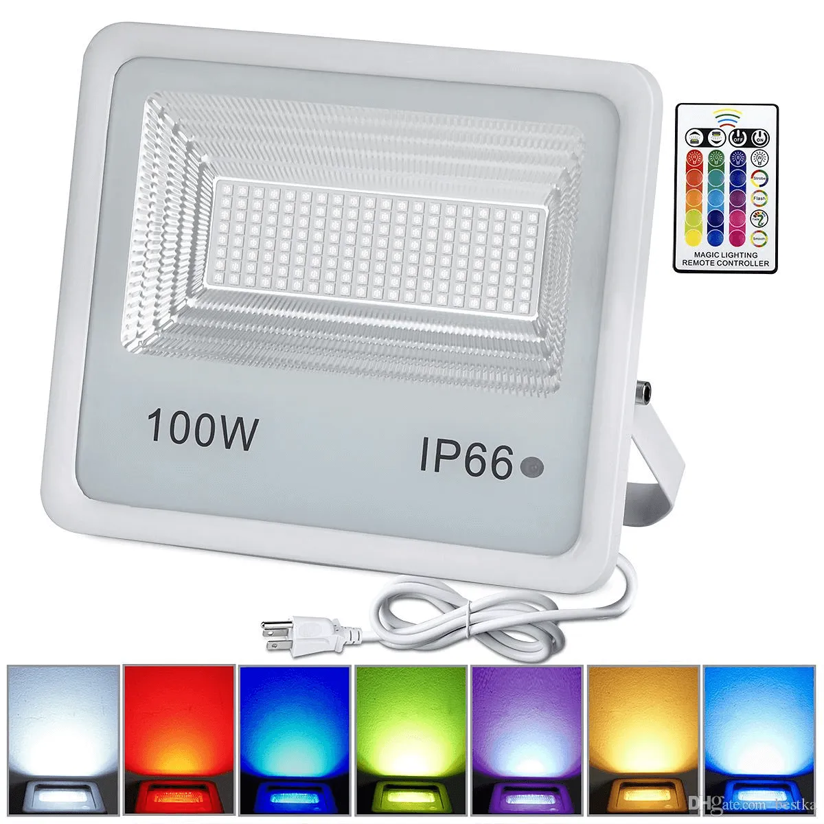 10 Watt RGBW w/Remote Control Flood Lights