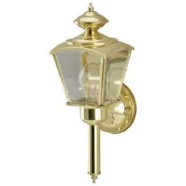 100-Watt Polished-Brass Coach-Style Wall Lantern