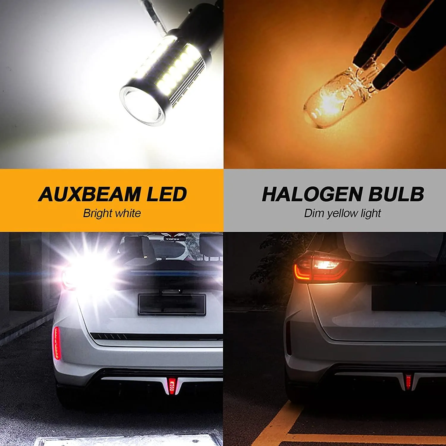 1156 P21W BA15S LED Turn Signal Light Rear/Front, Side Maker Light Bulbs 20W 4000LM 3500K Amber 33LED Series | 2 Bulbs