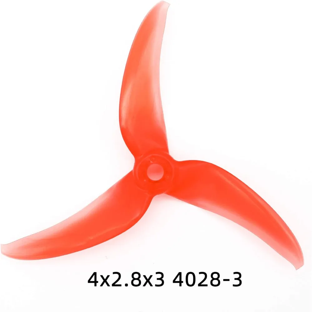 2 Pairs Emax Avan Scimitar 4X2.8X3 4028 3-Blade Propeller 2CW   2CCW Red