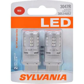 2-PK SYLVANIA 3047 Red LED Automotive Bulb