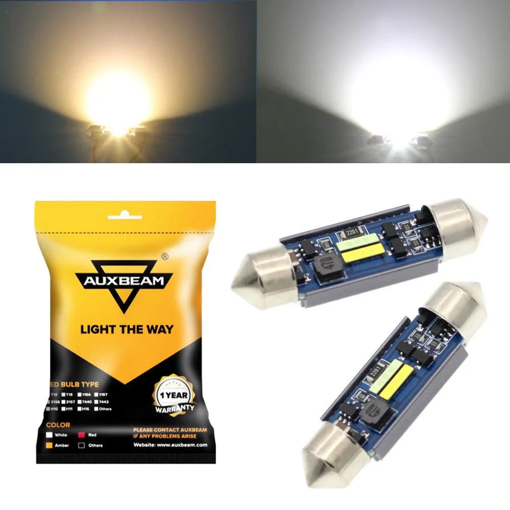 🆕(2pcs/set) Dual Color Switchback 41MM 578 211-2 212-2 214-2 1.61" 1860CSP 6500K Cool White& 5000K Natural White LED Festoon Canbus For Interior Dome Map License Plate Bulbs