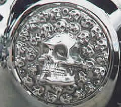 3D Skull Derby Cover 3 Hole Harley-Davidson 1970-98 Evolution Big Twin - Custom Chrome 37733