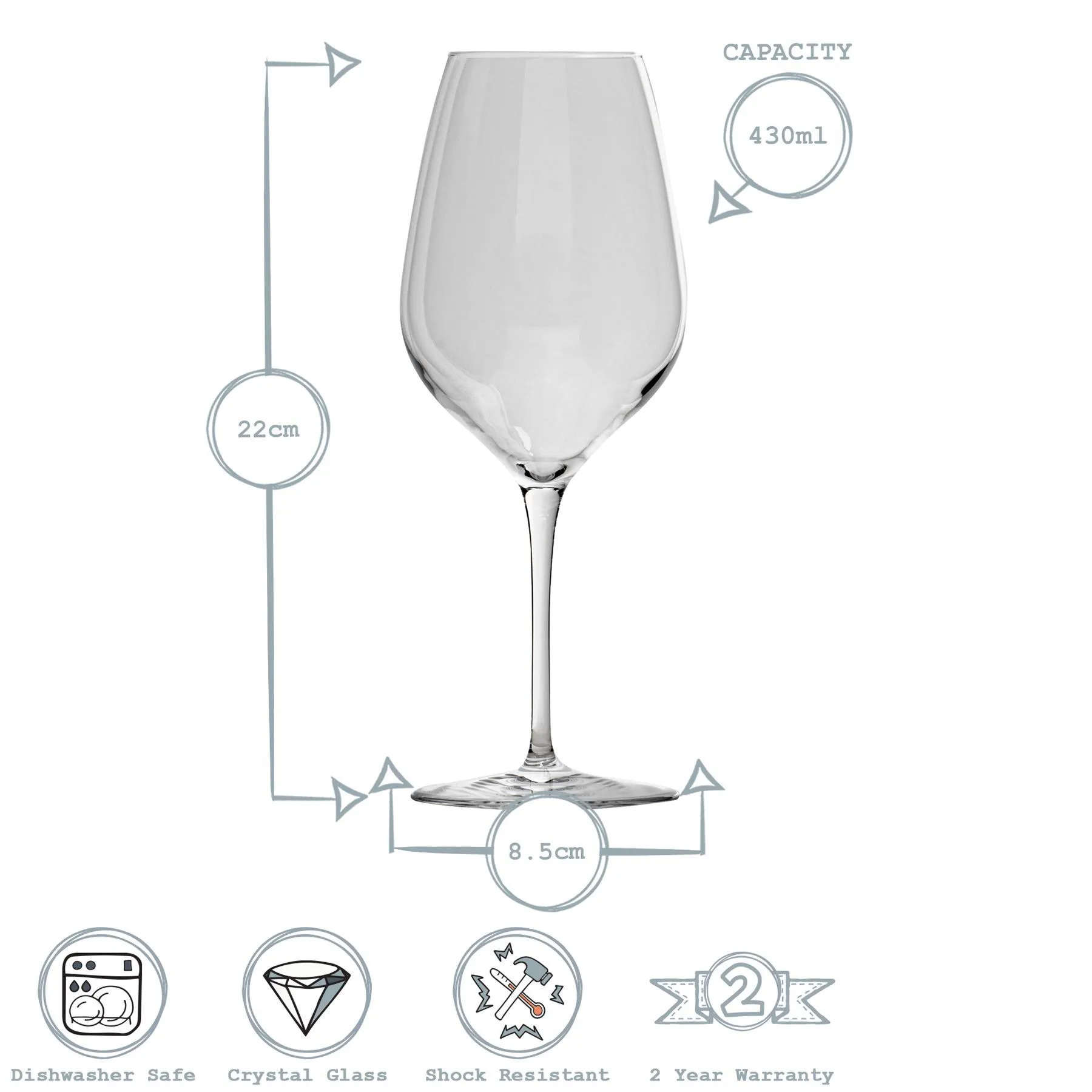 430ml Inalto Tre Sensi Wine Glasses - Pack of Six