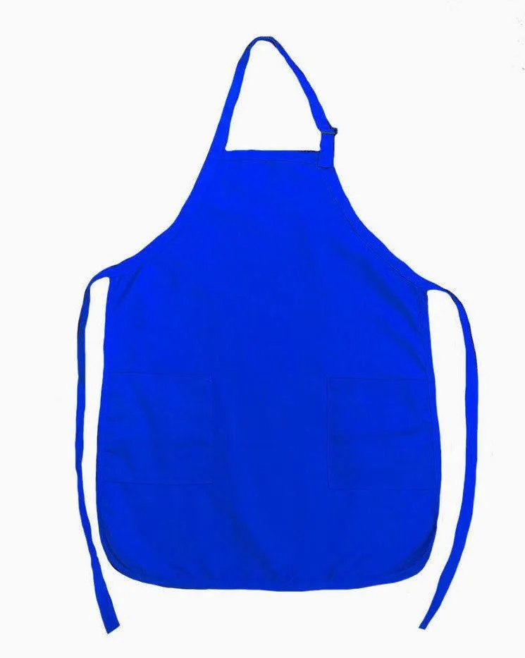 6 Pack Full Adult Size Bib Aprons With 2 Waist Pockets Plain Solid Colors Kitchen Cook Chef Waiter Crafts Garden Wholesale Bulk