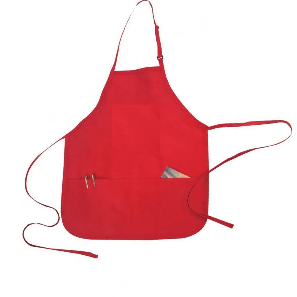 6 Pack Full Adult Size Bib Aprons With 2 Waist Pockets Plain Solid Colors Kitchen Cook Chef Waiter Crafts Garden Wholesale Bulk