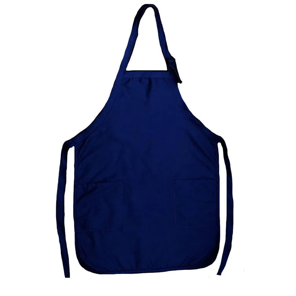 6 Pack Full Adult Size Bib Aprons With 2 Waist Pockets Plain Solid Colors Kitchen Cook Chef Waiter Crafts Garden Wholesale Bulk