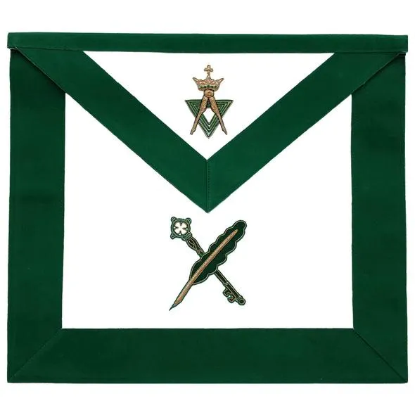 Allied Masonic Degree AMD Hand Embroidered Officer Apron - Secretary Treasurer