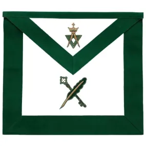 Allied Masonic Degree AMD Hand Embroidered Officer Apron - Secretary Treasurer