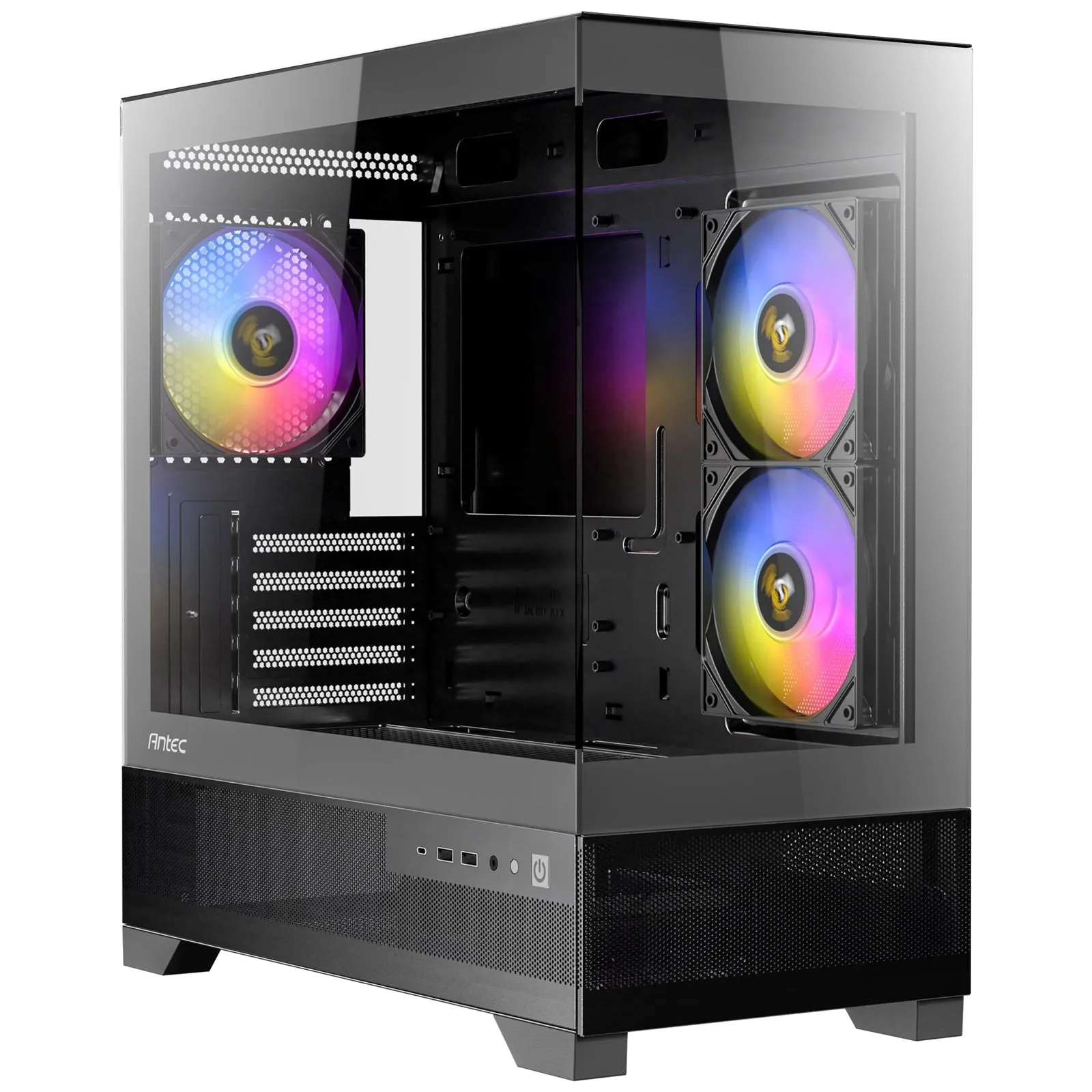 ANTEC CX500M Micro Tower Gaming Case, Black, 2  x USB 3.0 / 1 x USB Type-C, Tempered Glass Side Panel, Micro-ATX/ITX