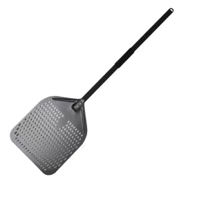 Anygleam Pizza Shovel 33 cm x 114cm  Dark Grey for Perforated Peel with Metal Handle Oven Turning Baking Accessory