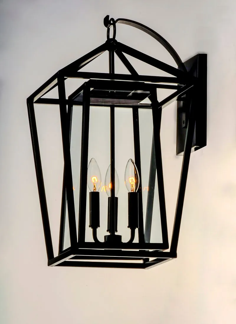 Artisan 12" 3 Light Outdoor Wall Sconce in Black