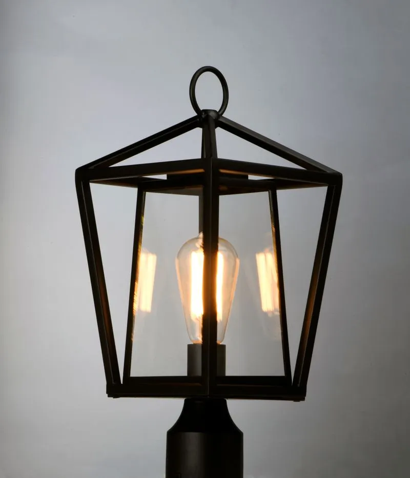 Artisan 17.25" Single Light Outdoor Post Lantern in Black