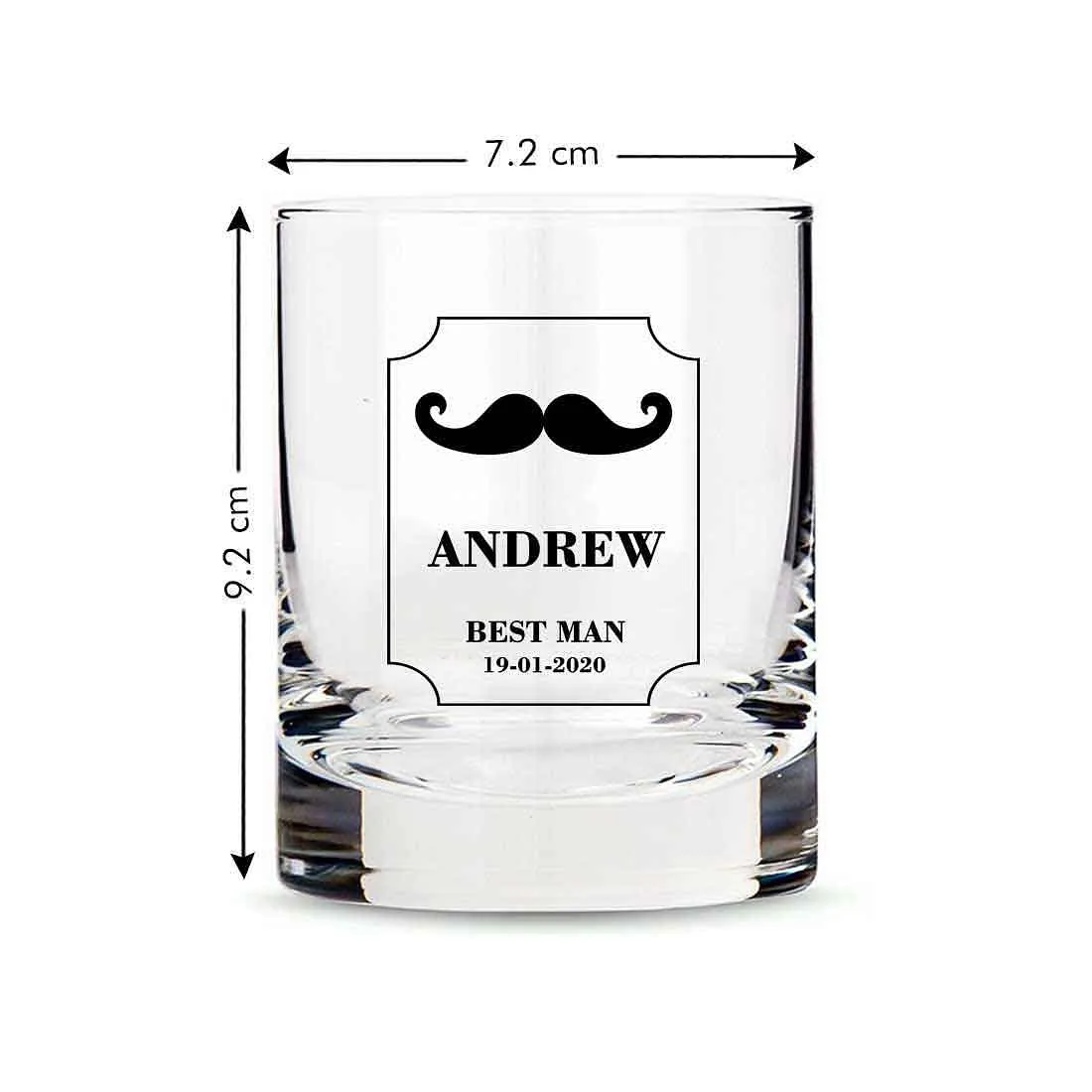 Attractive Personalized Whiskey Glass - Wedding Gift - Best Man Gifts - Hip