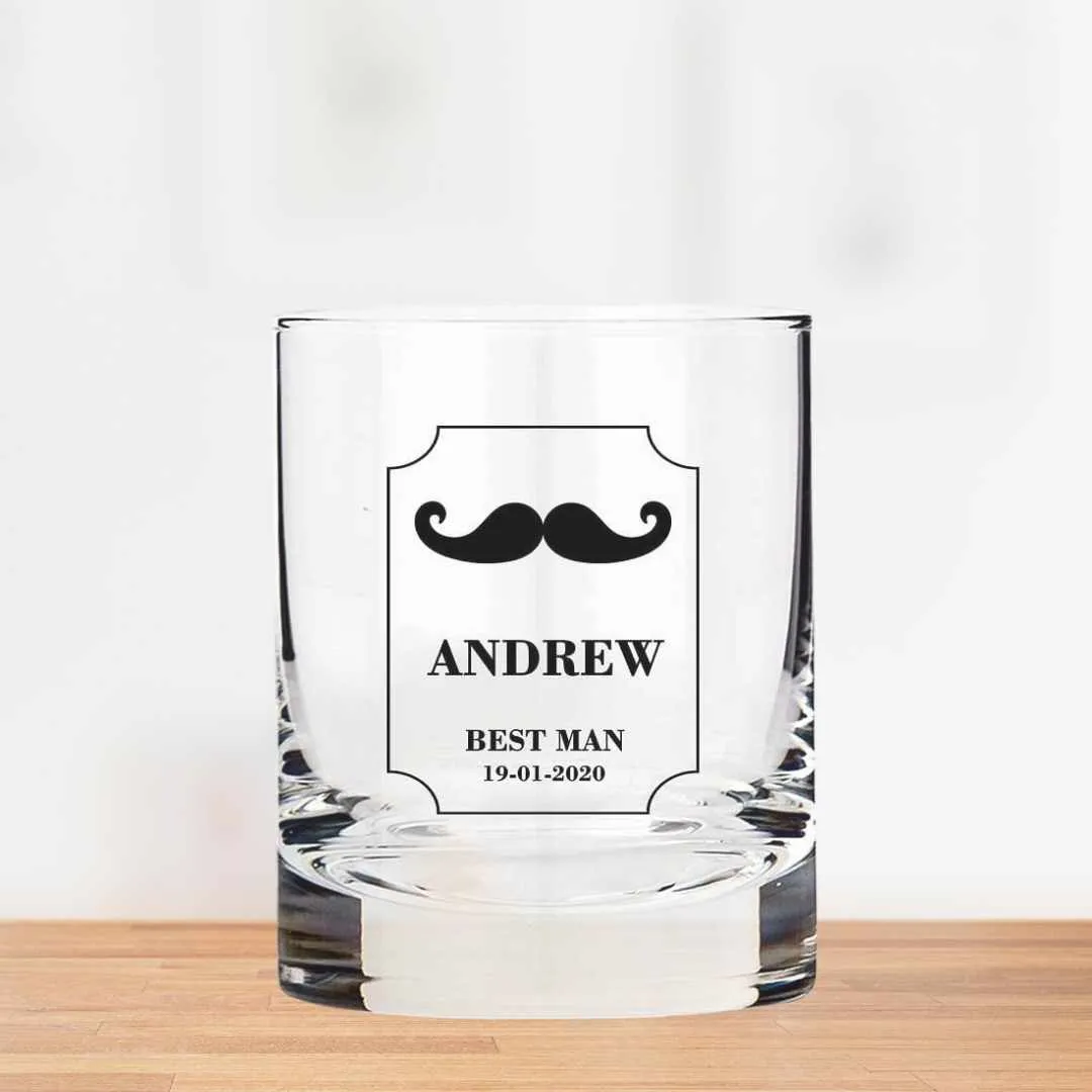 Attractive Personalized Whiskey Glass - Wedding Gift - Best Man Gifts - Hip