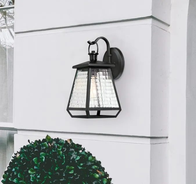 Aurelie One-Light Outdoor Wall Fixture, Textured Black Finish