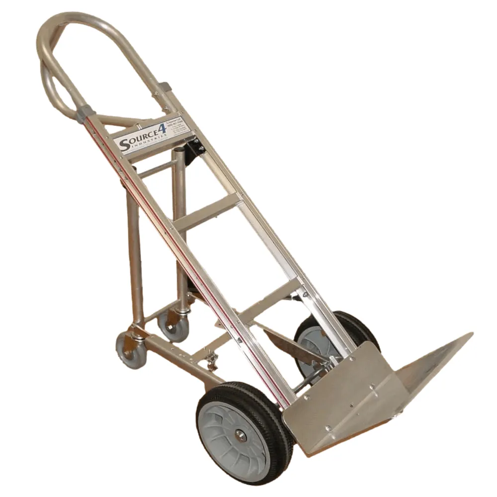 B&P Aluminum Hand Truck 52" w/ 4th Wheel Attachment - 600lb Capacity