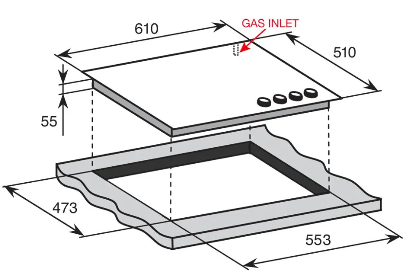 Baumatic Solari Oven and Gas Cooktop with Undermount Rangehood Pack 4