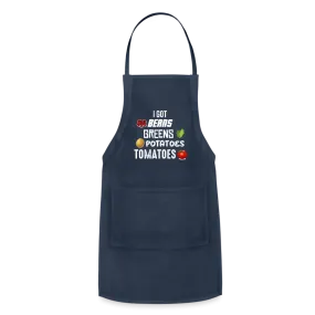 Beans Greens Potatoes Thanksgiving Song Apron - Adjustable Apron