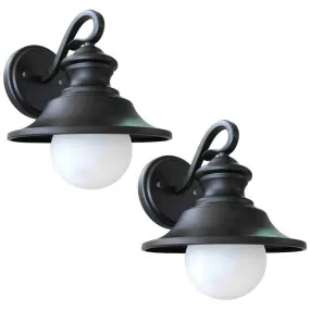 Black Outdoor Patio/Porch Exterior Light Fixtures - Twin Pack