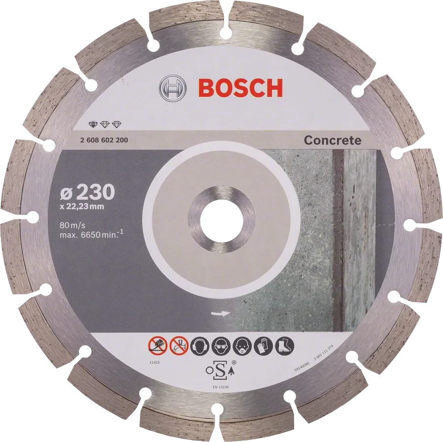 Bosch Professional | Cutting Disc Std for Concrete 230X22,23X2,3X10mm Segmented