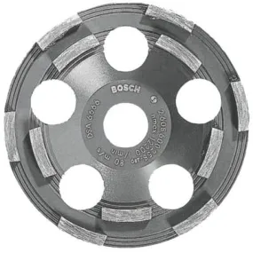 Bosch Tool Corporation 5 In. Double Row Segmented Diamond Cup Wheel for Coating, 7/8" Arbor, 12,200 rpm, DC500