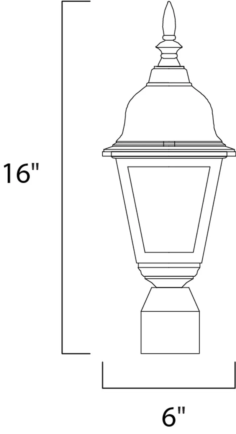 Builder Cast 16" Single Light Outdoor Post Mount in Black