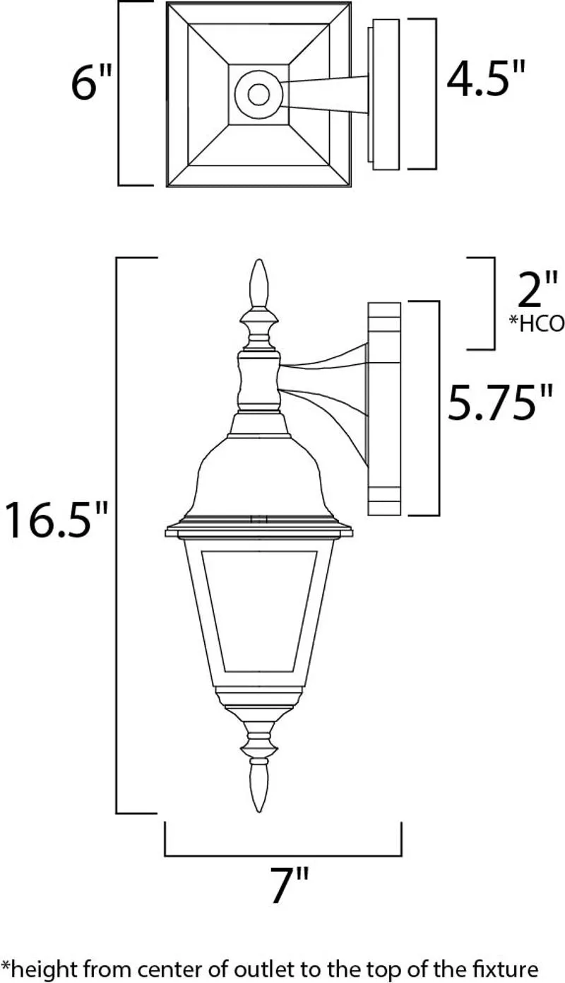 Builder Cast 6" Single Light Outdoor Hanging Wall Mount in Black