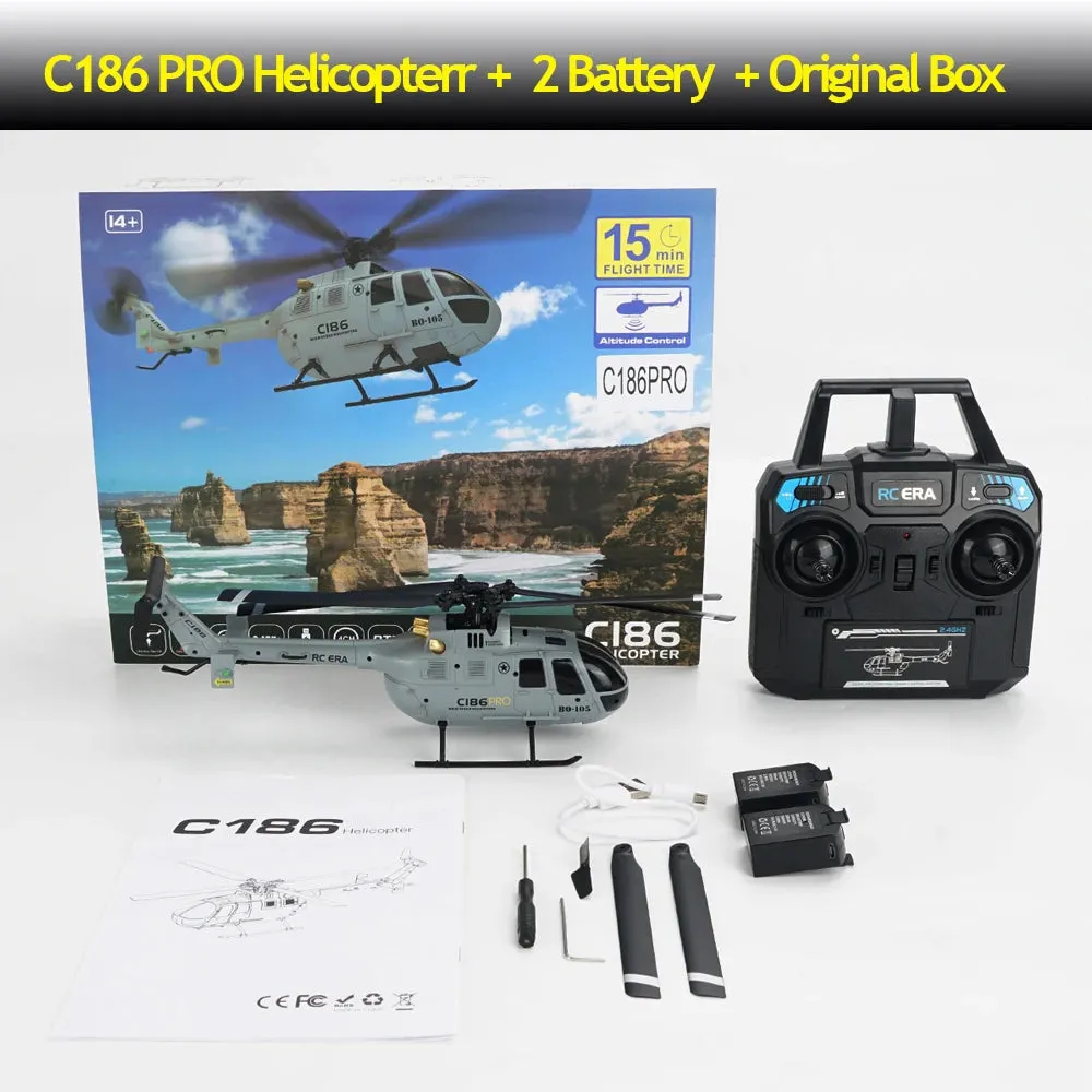 C186 PRO RC Helicopter 2.4G 4 Channel 4 Propellers 6 Axis Electronic Gyroscope for Stabilization Remote Control RC Toys