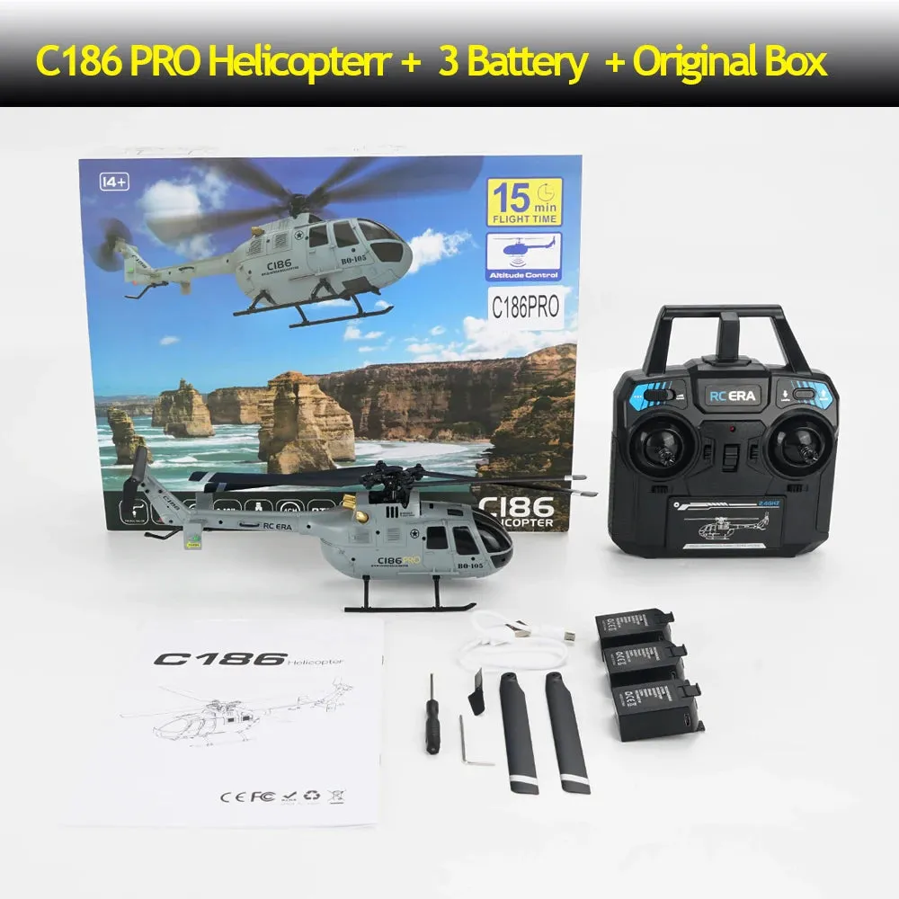 C186 PRO RC Helicopter 2.4G 4 Channel 4 Propellers 6 Axis Electronic Gyroscope for Stabilization Remote Control RC Toys