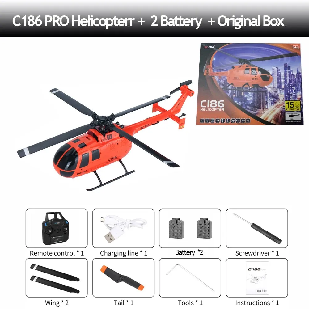 C186 PRO RC Helicopter 2.4G 4 Channel 4 Propellers 6 Axis Electronic Gyroscope for Stabilization Remote Control RC Toys