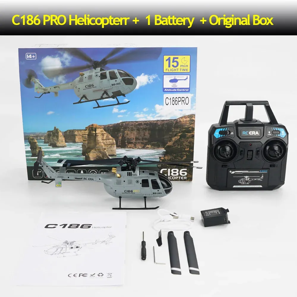 C186 PRO RC Helicopter 2.4G 4 Channel 4 Propellers 6 Axis Electronic Gyroscope for Stabilization Remote Control RC Toys