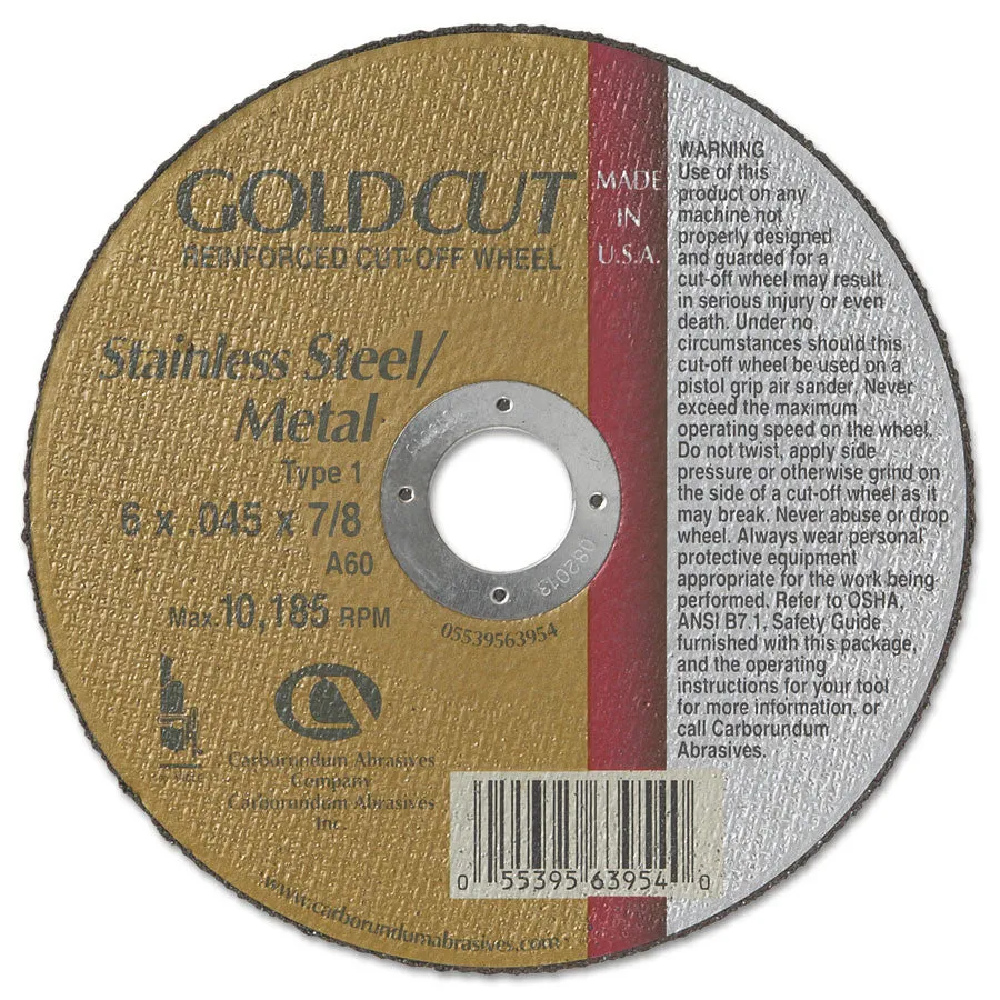 Carborundum GoldCut Reinforced Aluminum Oxide Grinding Wheels