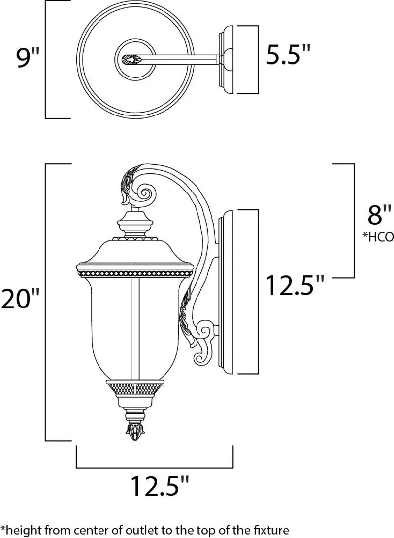 Carriage House VX 9" 2 Light Outdoor Hanging Wall Mount in Oriental Bronze