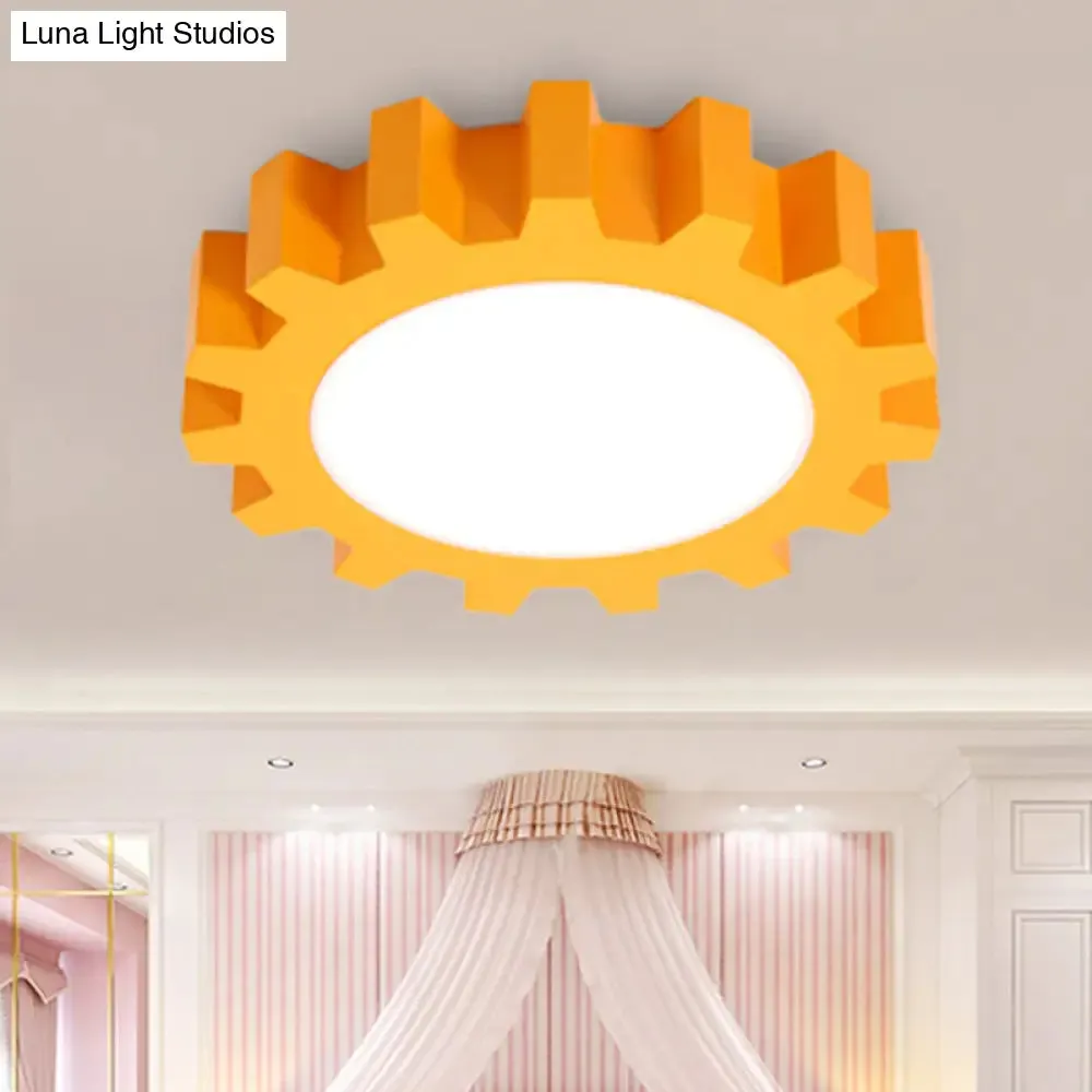 Cartoon LED Ceiling Light for Kindergarten: Metal Gear Ceiling Mount