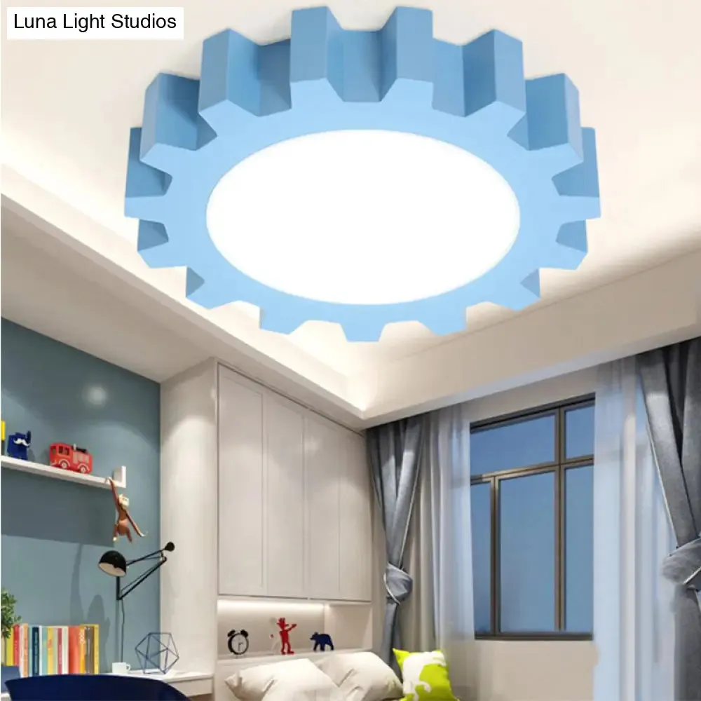 Cartoon LED Ceiling Light for Kindergarten: Metal Gear Ceiling Mount