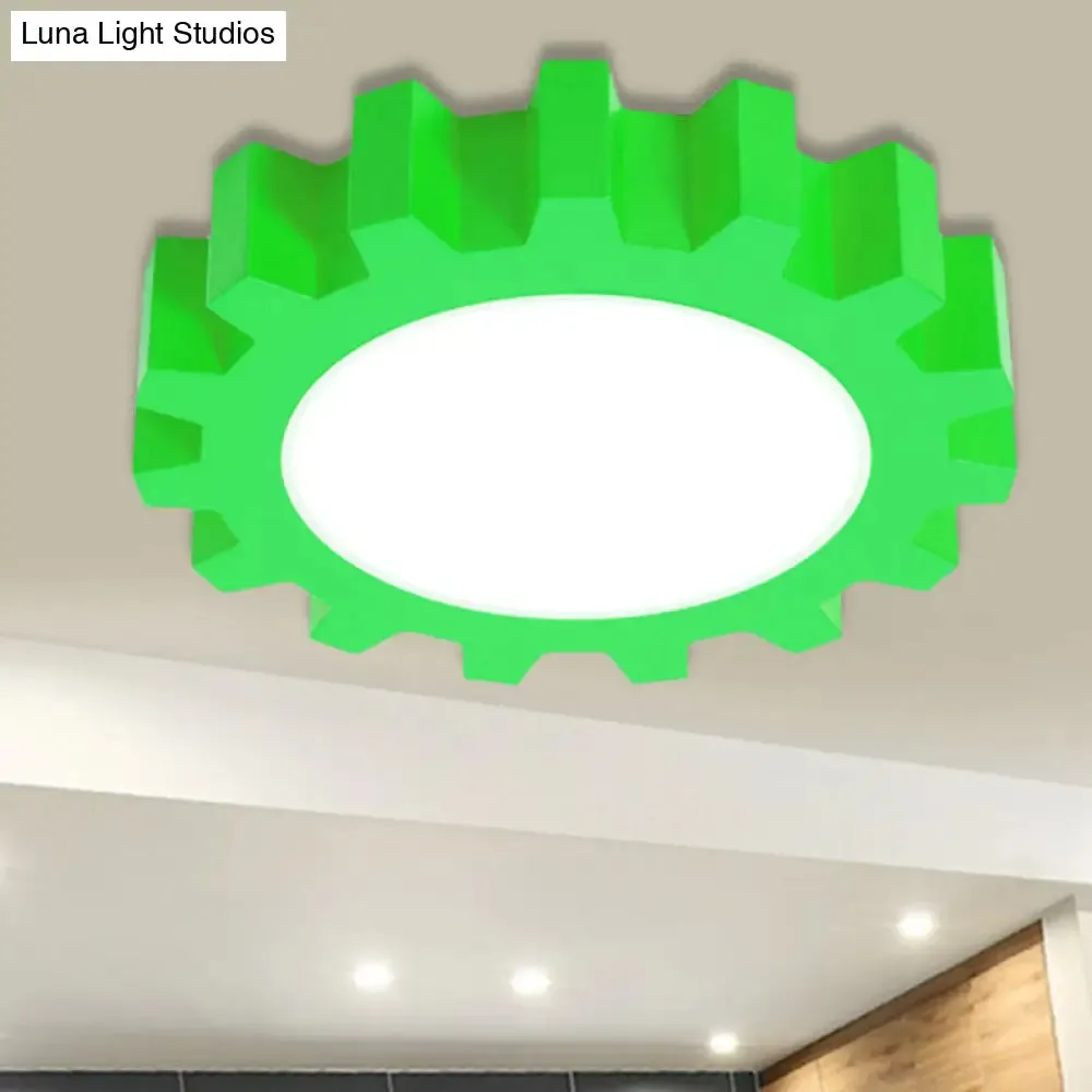 Cartoon LED Ceiling Light for Kindergarten: Metal Gear Ceiling Mount