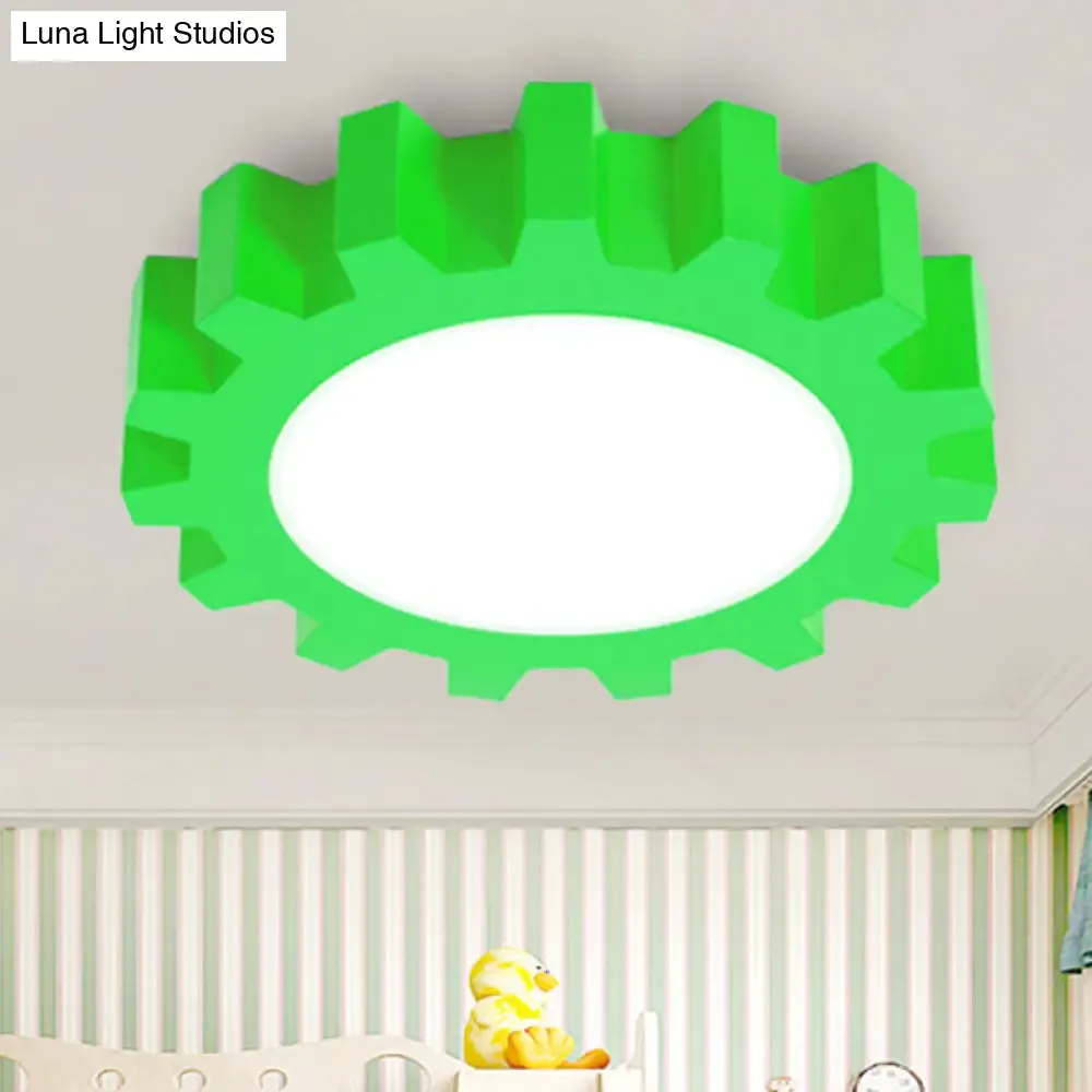 Cartoon LED Ceiling Light for Kindergarten: Metal Gear Ceiling Mount