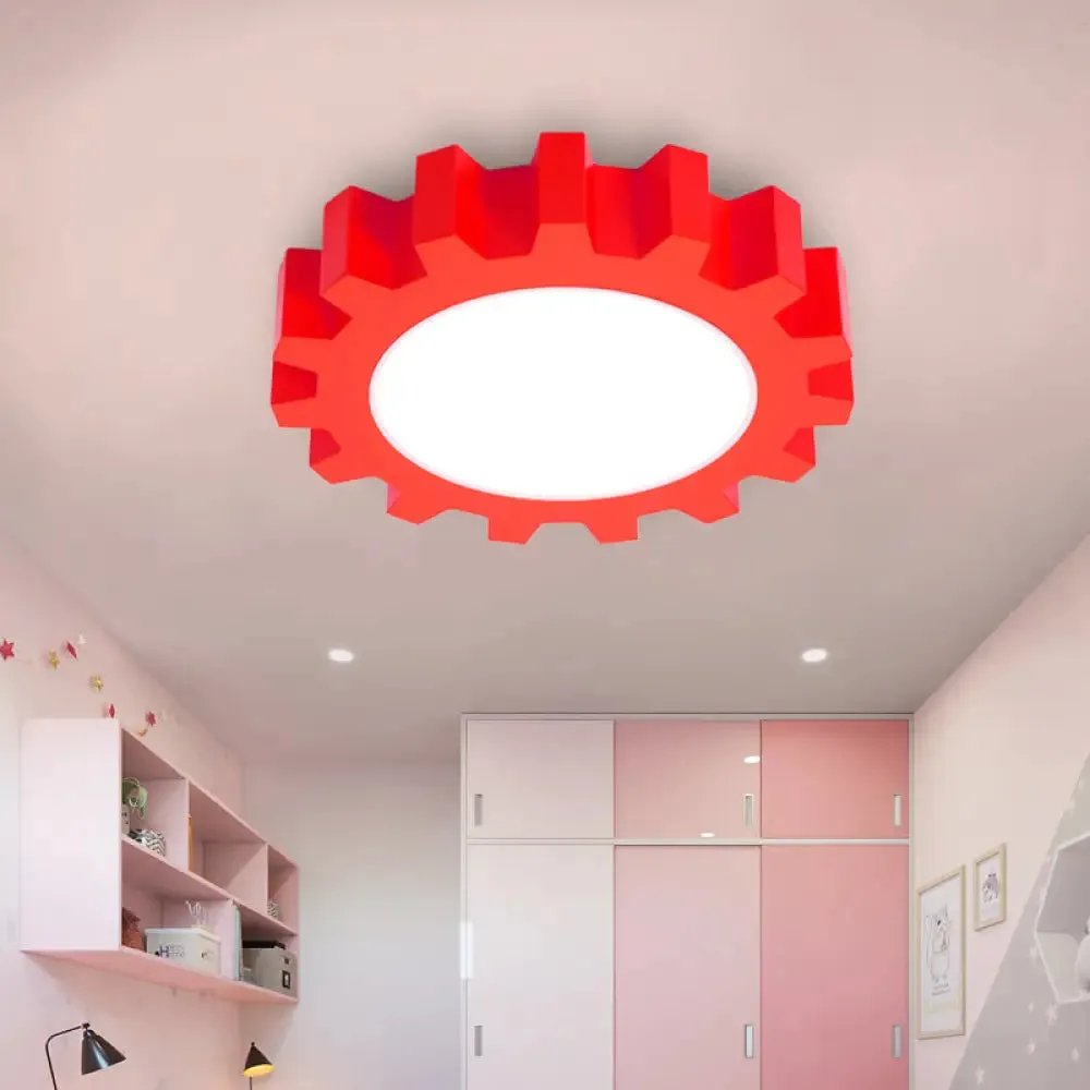 Cartoon LED Ceiling Light for Kindergarten: Metal Gear Ceiling Mount