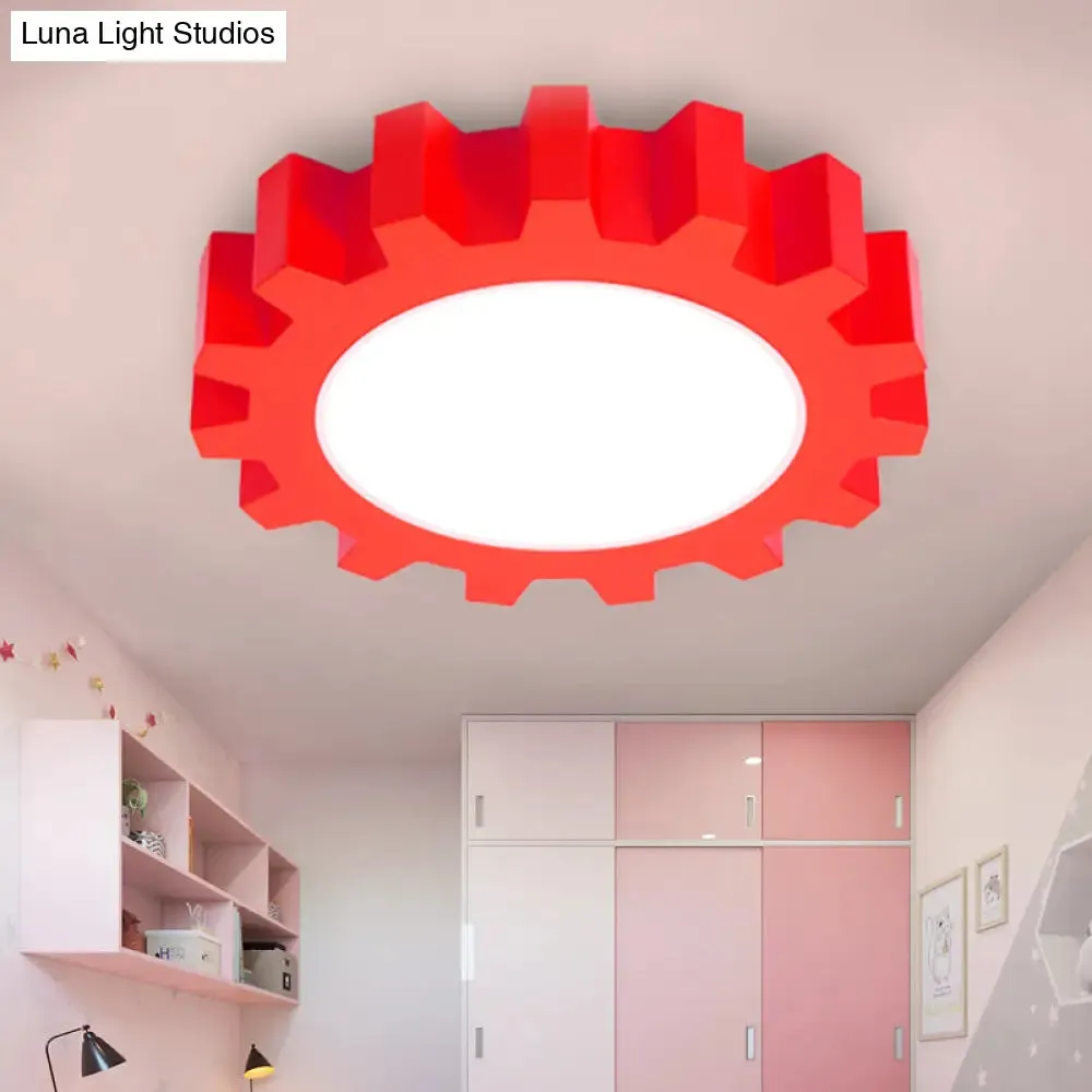 Cartoon LED Ceiling Light for Kindergarten: Metal Gear Ceiling Mount