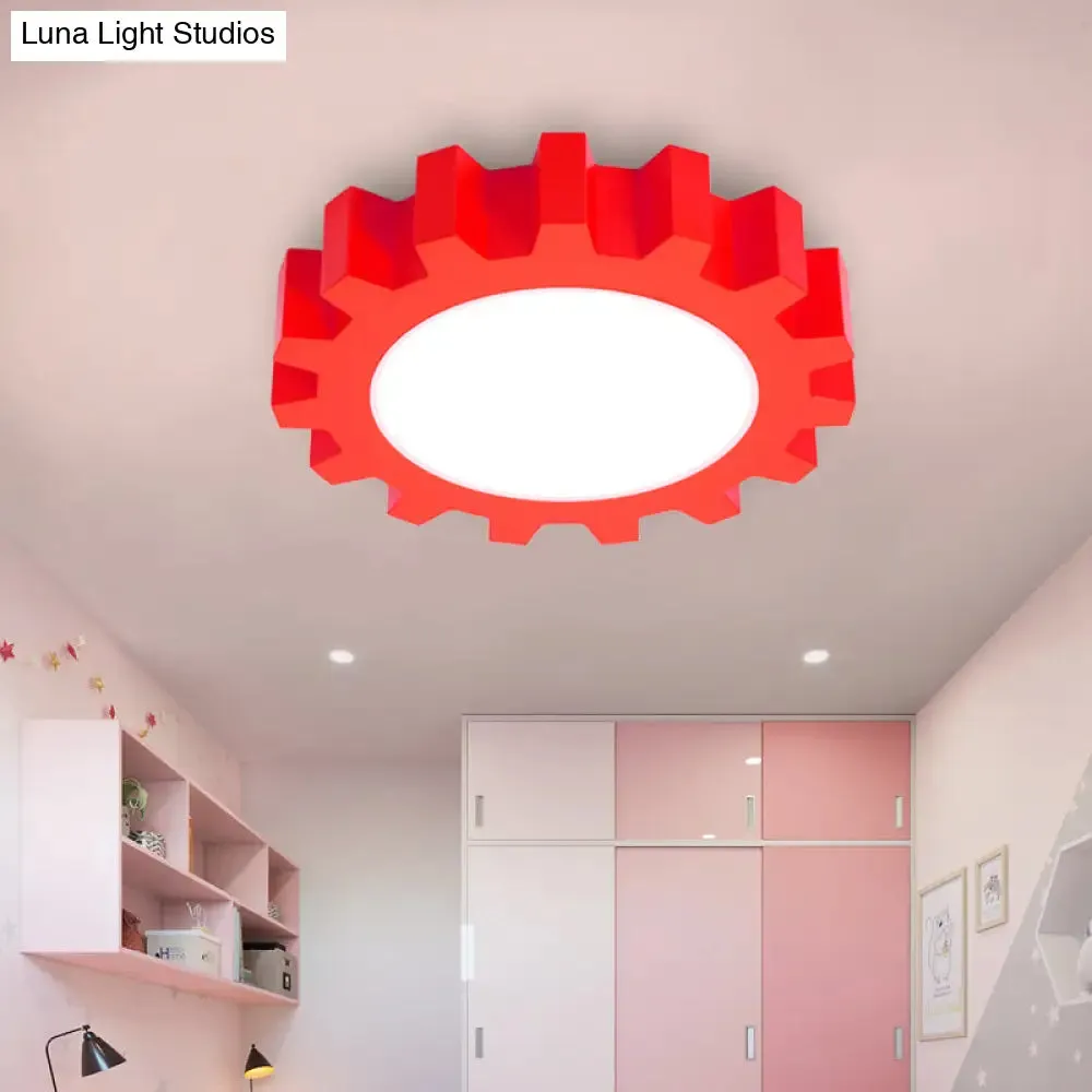 Cartoon LED Ceiling Light for Kindergarten: Metal Gear Ceiling Mount