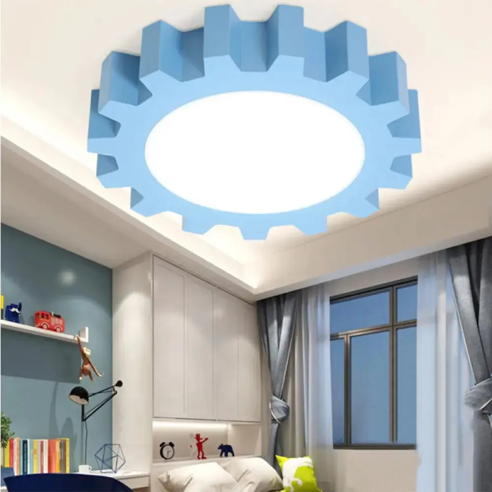 Cartoon LED Ceiling Light for Kindergarten: Metal Gear Ceiling Mount