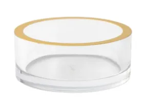 Caspari Wine Coaster Gold Rim CRYSTAL ACRYLIC