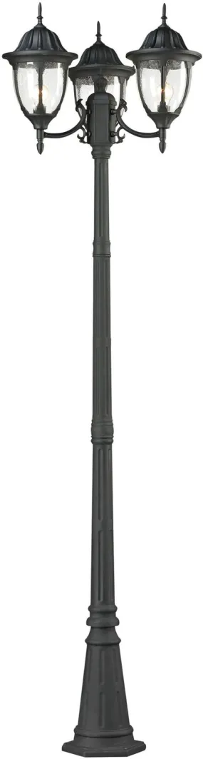 Central Square 3 Light Outdoor Post Lamp In Charcoal