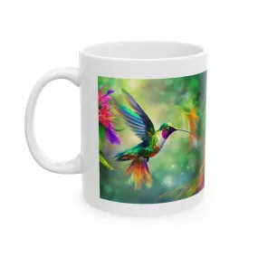 Ceramic Mug, (11oz, 15oz) Humingbird Side