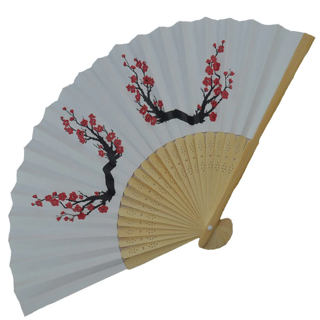 Cherry Blossom White paper fan