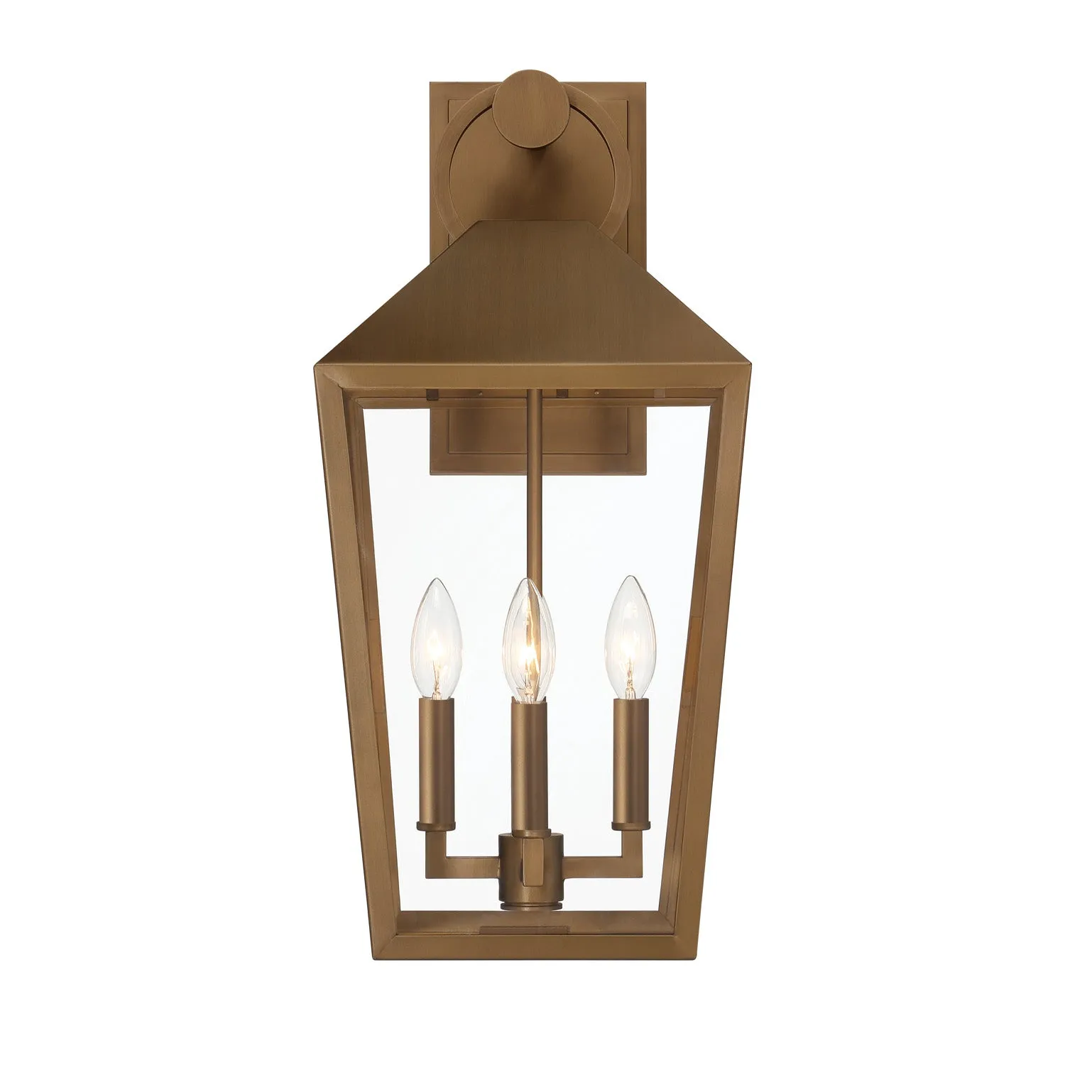 Cole Outdoor Wall Light, Large, Burnished Brass