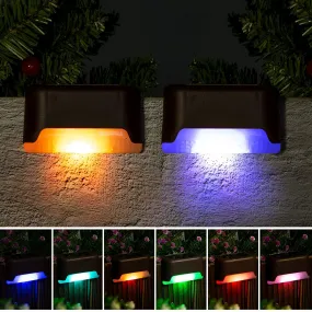 Color Changing Solar Deck Lights, 16 Pack Waterproof LED Lights for Decks, Stairs, Fences, Yards and Patios