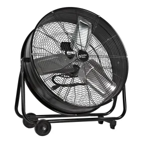 Comfort Zone 24" 2-Speed High-Velocity Industrial Drum Fan in Black